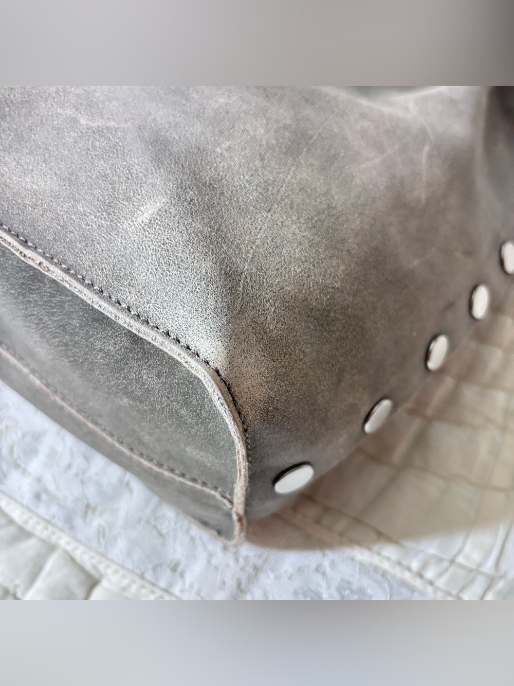 Hammitt | Leather Oliver Tote Bag Purse | Pewter with Silver Hardware - Picture 12 of 16